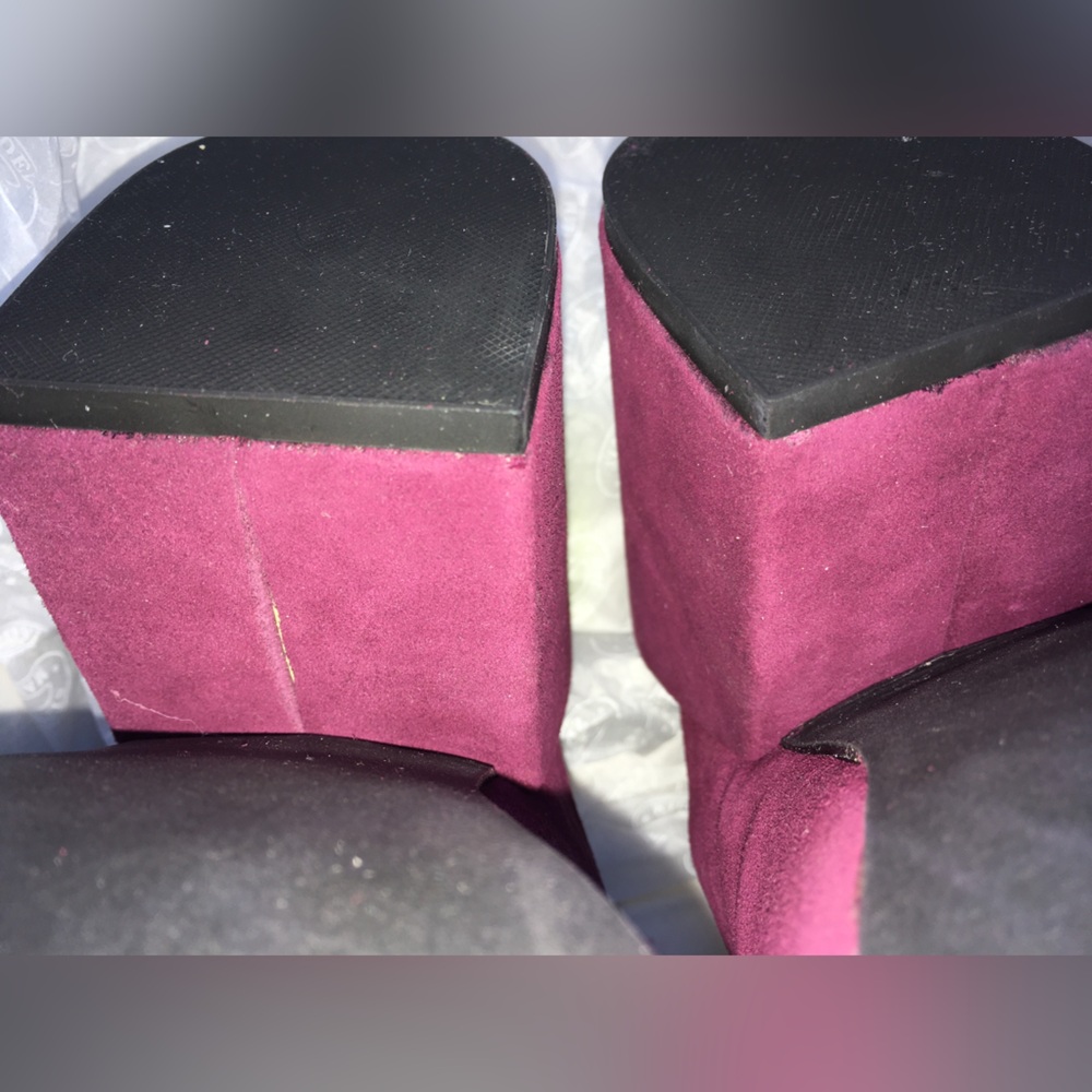 Burgundy Suede Clogs - Picture 9 of 10